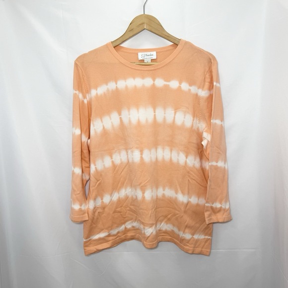 Christopher Banks Tops - CJ Banks Peach Tie Dye Lightweight Knit Tunic Top 3/4 Sleeve Size 1X Casual